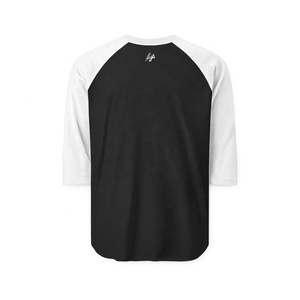 T-shirt pour homme noir et blanc à manches raglan avec imprimé visage abstrait, coupe classique, jersey en coton décontracté, col rond - Product Image 2