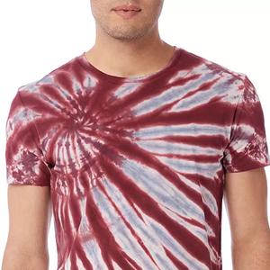 Men's Short Sleeve <b>Tie</b> Dye T-Shirt O-Neck Knitted Casual Red <b>White</b> Patterned Top - Product Image 5