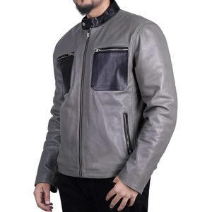 OEM Custom Manufacturer Men Genuine Leather <b>Jacket</b> for Men Classic Biker Outerwear <b>Slim</b> <b>Fit</b> Design Coated <b>jacket</b> for men - Product Image 2