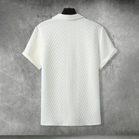 Chemise en coton à manches courtes pour homme, couleur unie, décontractée, boutonnée, coupe classique, tissu tissé respirant, logo sur le devant