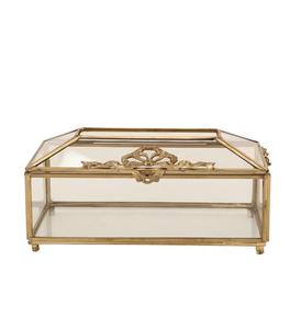 Portapañuelos de latón y vidrio de diseño antiguo para muebles de sala de estar - Product Image 1