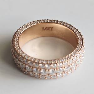 Anillo de Diamantes Cultivados en Laboratorio con Corte Radiante y Múltiples Hileras, Oro de 10K/14K/18K, Claridad VVS-VS, Moderno, para Boda, Compromiso, Aniversario - Product Image 6