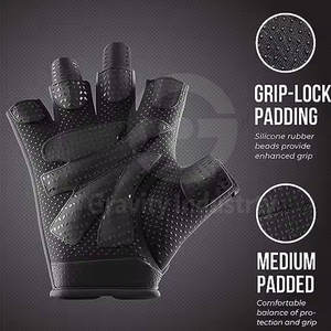 Guantes de Cuero para Levantamiento de Pesas, Cierre con Cordones, Antideslizantes, Equipo de Gimnasio de Alta Calidad, Bajo Precio, MOQ - Product Image 4