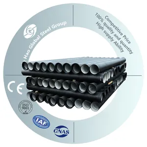Tubo de ferro dúctil K9 DN100 150 tubo de ferro fundido flexível sísmico para tratamento de esgoto acessórios para tubos de ferro dúctil