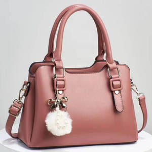 Pink Women Tote Shoulder Bag Fashion Handbag Custom Logo <b>Canvas</b> Lining Bowknot Pendant for Daily Use - Product Image 1