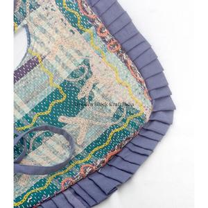 Sac à bandoulière et pochette Kantha pour femme, 100% coton indien, broderie bohème, motif Suzani, fait main, de créateur, pour exposition - Product Image 5