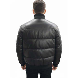 Parka en cuir véritable pour homme Leathertex, coupe droite, manches classiques - Product Image 1