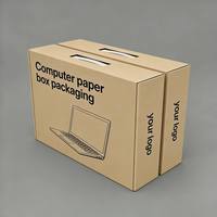 Boîtes d'emballage pour ordinateur portable en carton ondulé biodégradable à fermeture magnétique, découpe personnalisée, robustes, avec logo personnalisé