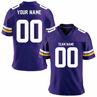 Maillot de football américain unisexe à manches courtes, respirant, avec logo personnalisé, design par sublimation, pour l'entraînement