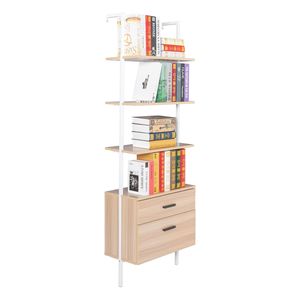 Libreria Industriale con Telaio in Acciaio Opaco e Cassetti in Legno Serie YJ - Product Image 1