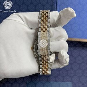 Montre de Luxe pour Homme Charm Jewels en Acier Inoxydable, Boîtier 40mm, Analogique Mécanique, Lunette Diamantée, Bracelet en Acier Inoxydable 20cm, Étanchéité 10 Bar - Product Image 4