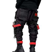 Pantalon cargo techwear pour homme, streetwear tactique, joggers hip hop, multi-poches, rubans, pantalon de jogging urbain cyberpunk, extérieur