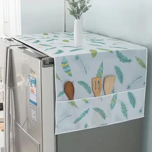 Penutup debu kulkas dengan tas penyimpanan, penutup pelindung debu kabinet mesin cuci rumah tangga multifungsi dapat dicuci dengan tas penyimpanan