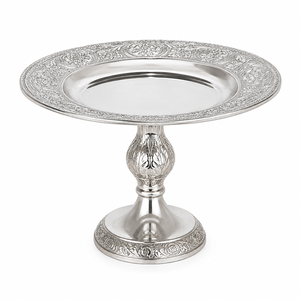 Support à chocolat martelé en argent de qualité supérieure avec accent bleu pour hôtels, mariages et restaurants – Tailles et couleurs personnalisées disponibles - Product Image 4