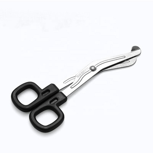 Tijeras Médicas de Acero Inoxidable Negro de 14.5cm, Tijeras para Vendajes, Tijeras para Gasa, Corte de Lona, Primeros Auxilios Domésticos, Reutilizables - Product Image 1