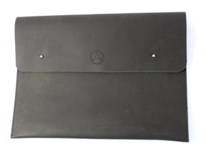 Office Custom Soft & Supple Black Genuine Buffalo Leather Multi function Portfolio Holder For Paper <b>File</b> Stationery - Product Image 3