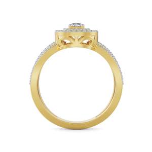 Bague de fiançailles en moissanite pour femme, pierre centrale carrée avec halo superposé et alliance pavée étincelante - Product Image 6