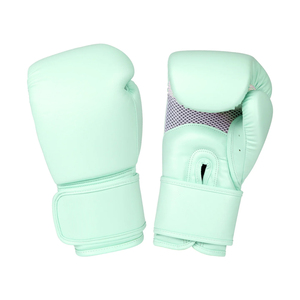 Gants de boxe en PU vert menthe avec fermeture auto-agrippante, équipement de protection respirant pour adultes unisexe, couleur unie - Product Image 1