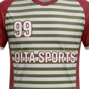 Camiseta Deportiva de Balonmano para Hombre, Roja y Verde Oliva, Sublimada, a Rayas, Manga Corta, Poliéster, Uniforme de Equipo, Ropa Deportiva para Partidos - Product Image 5