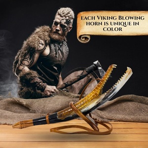 Cor de combat Viking en corne de buffle, poli, moderne, durable, couleur naturelle, instrument de musique, Noël - Product Image 3