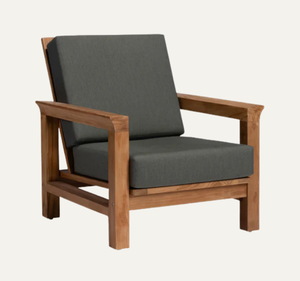 Sillón Individual de Jardín para Exteriores, Madera de Teca Sólida, Cojines de Tela Gruesa Extraíbles, Asiento de Patio Tropical Suave Hecho a Mano - Product Image 2