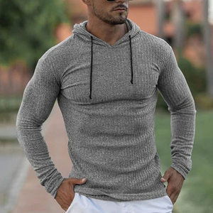 Sweat-shirt de sport pour homme, coupe ajustée, léger, en coton et polyester, respirant, pour l'entraînement en salle de sport, logo personnalisé - Product Image 6