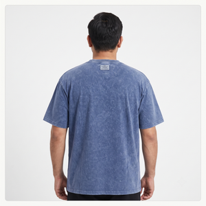T-shirt en jersey délavé personnalisé pour homme, coupe oversize, imprimé graphique vintage vieilli, coton épais, fourniture ODM - Product Image 2