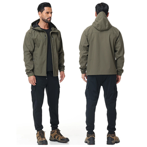 Ventes en gros de vestes softshell décontractées pour hommes, couleur unie, vêtements chauds d'hiver, manches longues, vestes à capuche pour adultes, vestes à capuche pour la randonnée - Product Image 2