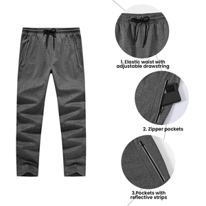 Ensemble de survêtement 2 pièces gris foncé pour homme, veste zippée à col rabattu, manches longues, pantalon de survêtement à cordon de serrage, décontracté - Product Image 3