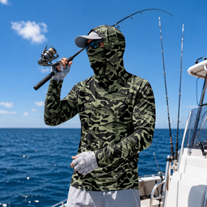 Wholesale 160gsm masked fishing shirt performance fishing mask hoodie fishing <b>gaiter</b> hoodie for fishing retailers - Product Image 2