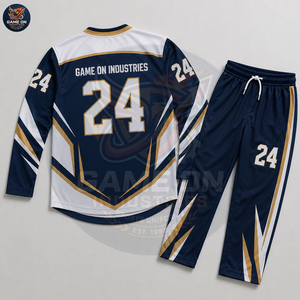 Blue White Personalized Design Colors Numbers Logo Printing OEM ODM Service Custom Durable Sublimated Ice Hockey Uniform Sets - Product Image 2