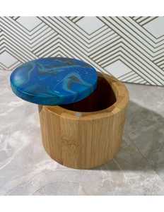 Luxury Wooden Salt Jar Minimalist Round Salt Cellar <b>with</b> Lid Eco Friendly Tabletop <b>Storage</b> Container for Modern Kitchen - Product Image 1