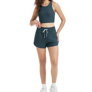 Custom Summer Women 2-Piece Shorts Set Yoga Crop Tank <b>Top</b> and Biker Shorts Athletic Wear Lightweight Seamless Wholesale OEM ODM - Product Image 3