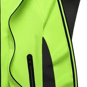 Survêtement sportif pour homme, veste verte, pantalon noir, manches longues, col montant, fermeture éclair, respirant, coupe régulière, vêtements de printemps - Product Image 5