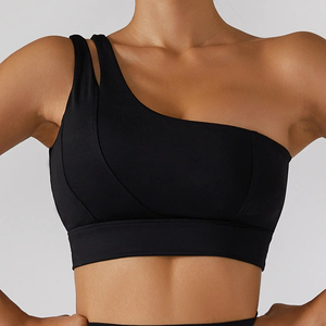 Women's Sports Bra Custom <b>One</b> Shoulder <b>Top</b> Outdoor Women's Sports Bra Fitness Yoga Wear Wholesale Clothing Women's Sports Bra - Product Image 4