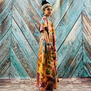 Nouvelle Collection 2025 – Kimono Robe Tie-Dye Fait Main Bandeau 1 Pièce – Tenue de Plage Bohème Coupe Classique Écoresponsable pour Vacances d'Été Femme - Product Image 4