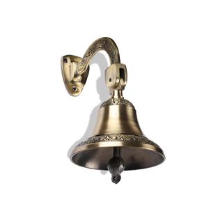 Campana Antigua de Latón, Campana Decorativa de Latón Sólido Vintage con Sonido Profundo y Resonante, Diseño de Base Grabada - Product Image 1