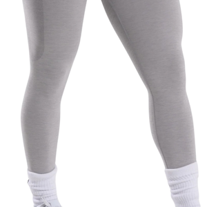 Leggings de sport gris clair pour femme, taille haute, sans couture, compression, fitness, yoga, course à pied, anti-transpiration, extensibles, athlétiques - Product Image 6