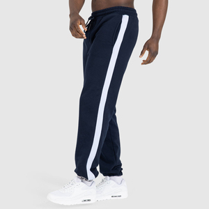 <b>Men's</b> <b>Navy</b> Blue Cotton Sweatpants Elastic Waist Drawstring Casual <b>Joggers</b> Side Pockets Midweight Knitted Autumn Wear - Product Image 5