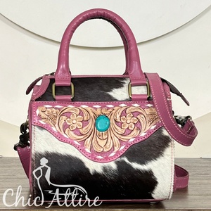 Wholesale Manufacture Tooled Cowhide Leather Mini <b>Duffle</b> <b>Bag</b> for <b>Women</b> Crossbody <b>Small</b> Speedy Handbag Purse Travel Overnight <b>Bag</b> - Product Image 1