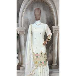 Ensemble de costume pour femmes de créateur avec broderie de paillettes à aiguilles multiples - Product Image 2