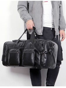 Wholesale Magnetic Designer Great Men PU Leather Fitness Weekend Overnight Waterproof Sports Gym <b>Bag</b> Duffle Duffel Travel <b>Bag</b> - Product Image 1
