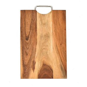 Planche à découper en bois naturel écologique, robuste, en bois massif, avec emplacement pour la poignée, pour servir fruits et viandes en cuisine - Product Image 6