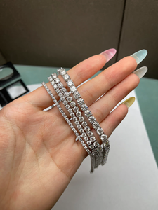 Bracelets en argent 925 pour femmes, diamants ronds taille brillant, couleur D, cultivés en laboratoire, certifiés IGI, bijoux de luxe pour mariage - Product Image 4