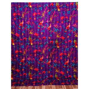 Colcha Kantha de algodón 100% orgánico, hecha a mano, estampada, reversible, vintage, ecológica, para todas las estaciones, tamaño doble, de alta calidad. - Product Image 2