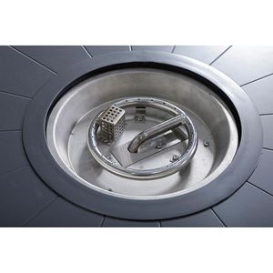 25\" H X 32\" W Espresso Aluminum Outdoor <b>Fire</b> <b>Pit</b> <b>Table</b> <b>with</b> Lid - Product Image 4