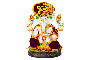 Handmade marble dust Lord Ganesha <b>Statue</b> Traditional <b>Religious</b> Figure for Diwali Tabletop Decoration - Product Image 2