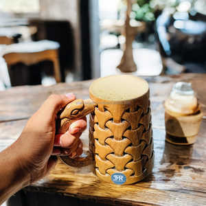 เหยือกเบียร์ทำด้วยมือสไตล์อินเดียดีไซน์แกะสลักหรูหราเป็นมิตรต่อสิ่งแวดล้อมเครื่องล้างจานปลอดภัยคุณภาพสูงสำหรับเป็นของขวัญในบ้าน - Product Image 3