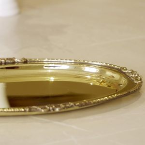 Plateau de service ovale en laiton Pital Thali, plat décoratif en laiton, plateau de service pour fruits secs et en-cas, décoration d'intérieur, cadeau - Product Image 5