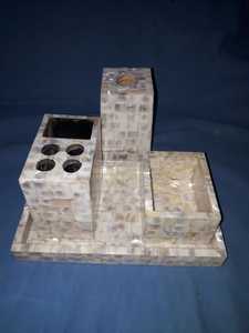 Marble & Antique Look Resin Durable Eight-piece Elegant Soap <b>Bathroom</b> Accessories <b>Set</b> - Product Image 4